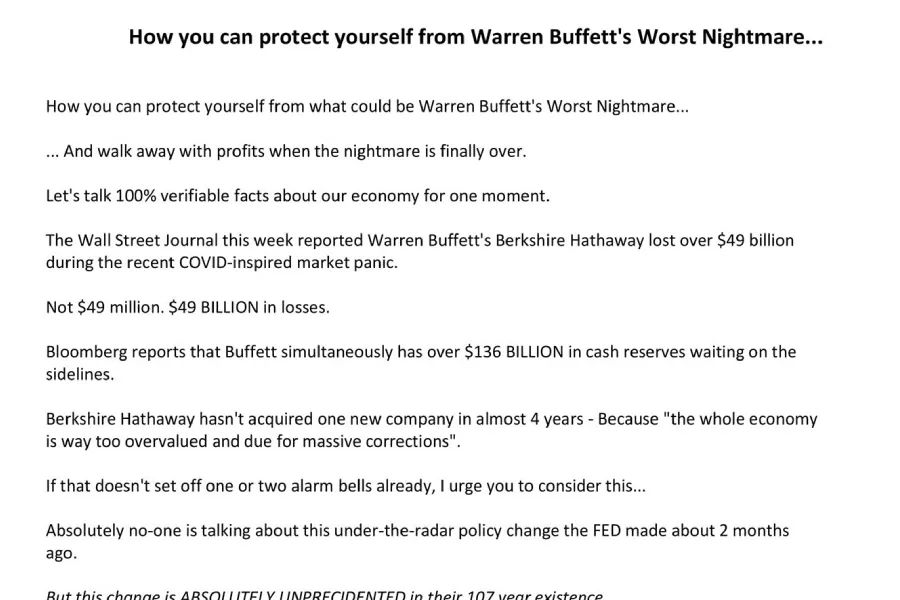 USA's Largest Retirement Annuity Business - Story-Telling Sales Email
