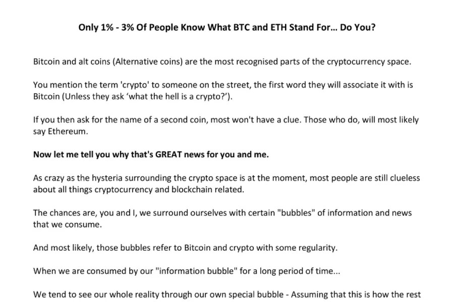 Crypto 8-Email Educational Sequence - Email #1 (ETH & BTC)