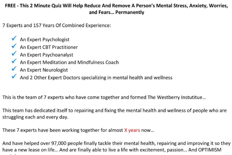 Self-Help Niche Facebook AD - Sample #1 (Credibility & Expertise)