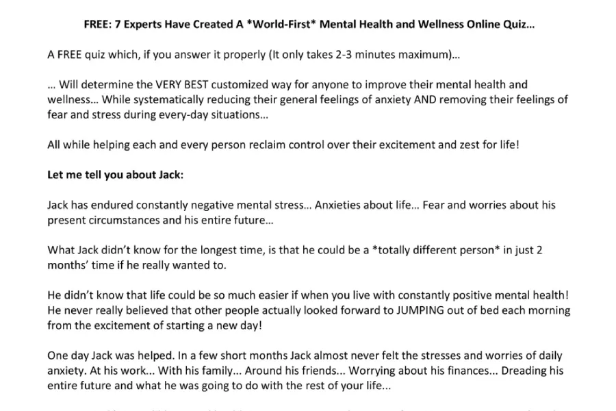 Self-Help Niche Facebook AD - Sample #2 (Emotive Story-Telling)