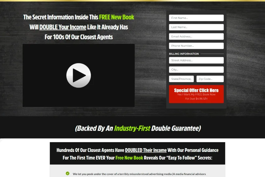 Free Book + Shipping Offer - Retirement Annuities Sales Page